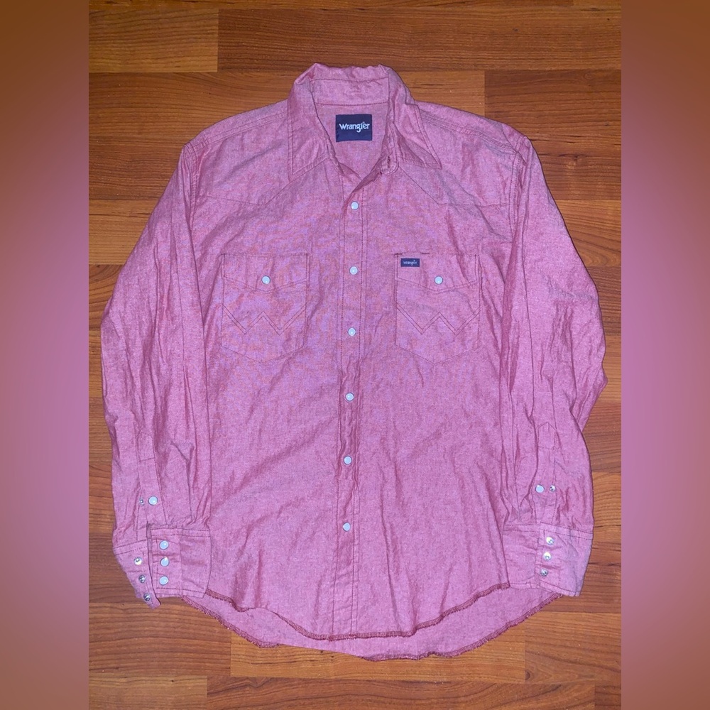 Wrangler Pearl Snap Long Sleeve Cowboy Shirt Men’s Large